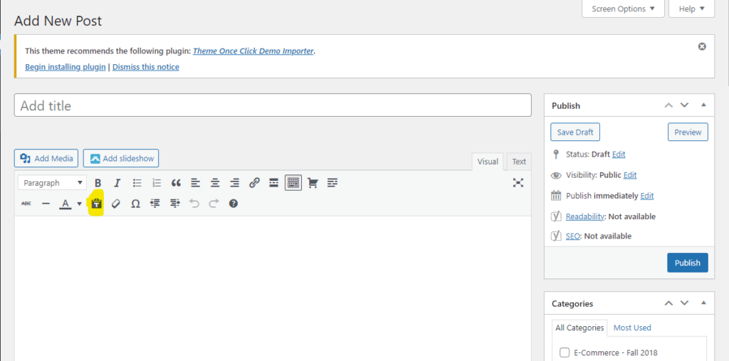 A screenshot of how to add text to post as plain text.